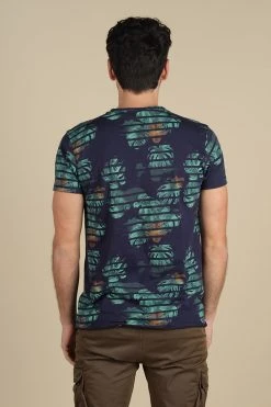 T-shirts T-shirt à Rayures Et Motif Floral Pour Homme - ZONIA S21158M - DEELUXET-Shirt ZONIA -Vêtements Homme Soldes Magasin t shirt zonia 9