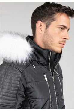 Vestes & Blousons Doudoune à Capuche Avec Fourrure Pour Homme - MUSOCCO 01V655M - DEELUXEVeste MUSOCCO -Vêtements Homme Soldes Magasin veste musocco 4