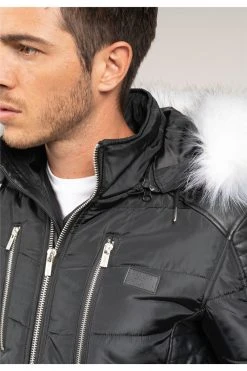 Vestes & Blousons Doudoune à Capuche Avec Fourrure Pour Homme - MUSOCCO 01V655M - DEELUXEVeste MUSOCCO -Vêtements Homme Soldes Magasin veste musocco 5